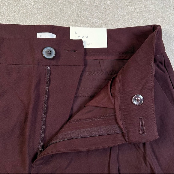 A New Day Wide Leg Pants Brown High Rise Loose Hip & Thigh NEW Women's 8R - Picture 4 of 13